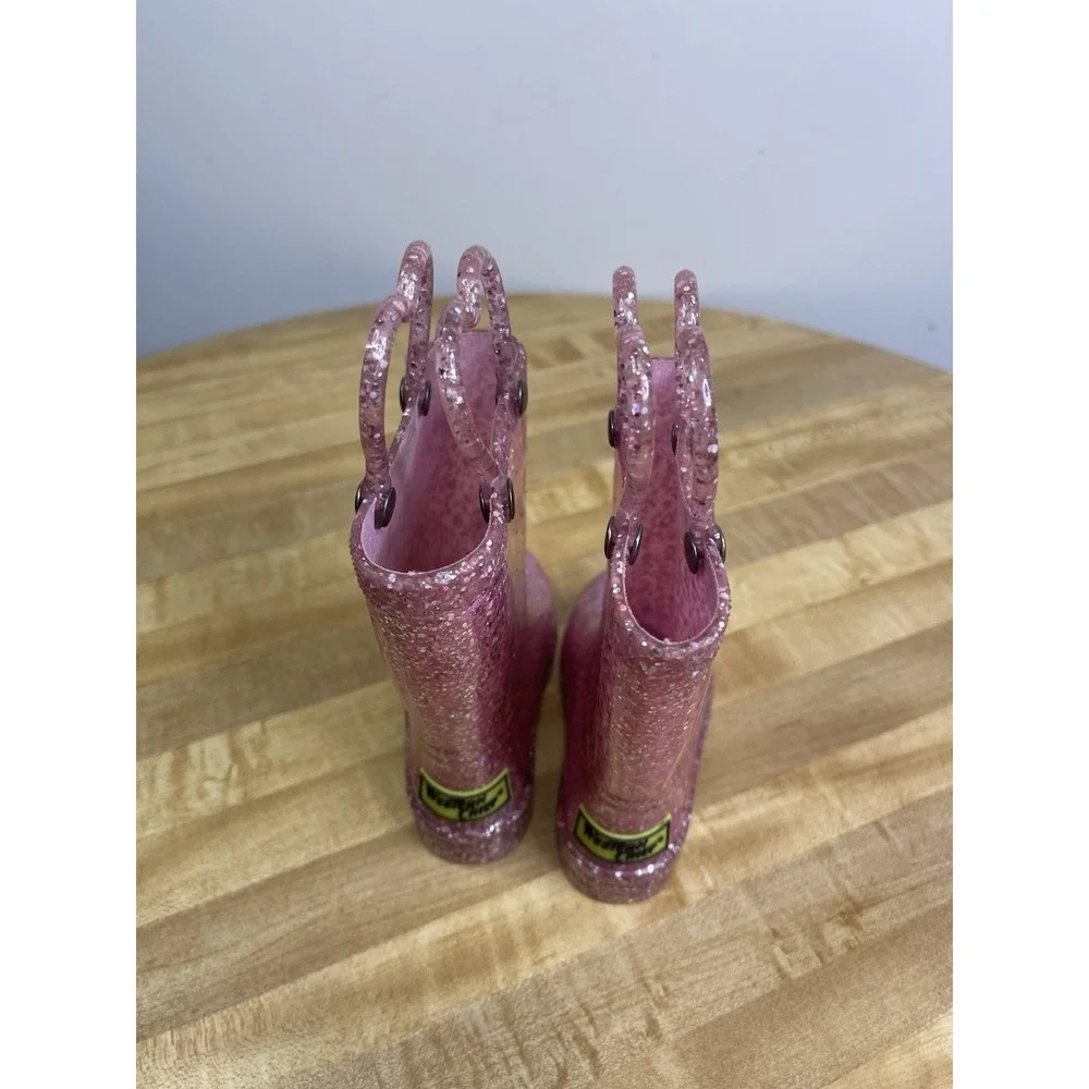 Western Chief Rain Boots‎ Abby Toddler Girls Sz 5 Lights Waterproof Glitter Pink